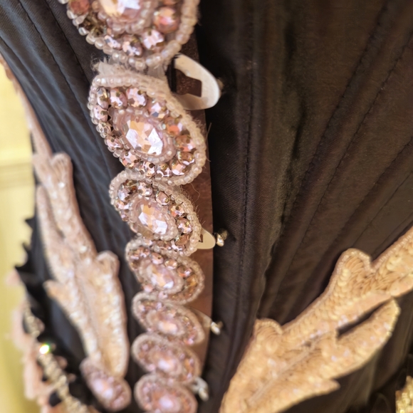 Custom Steel Boned Victorian  Fairy EDC Festival Corset S Victoria Velvet - Picture 8 of 8